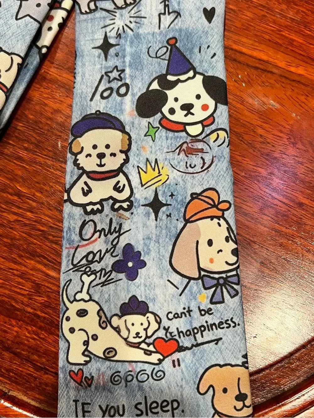 Pet-Themed Blue Cat & Dog Necktie for Cat Lovers